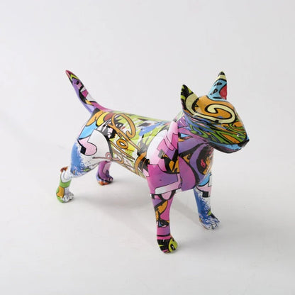 Stunning Bull Terrier Design Multicolor Resin Statue