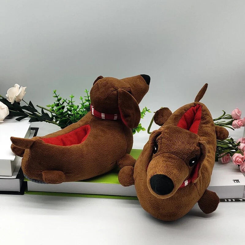 Willow Fluffy Dachshund Slippers