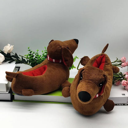 Willow Fluffy Dachshund Slippers