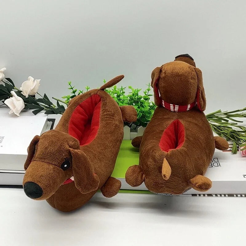 Willow Fluffy Dachshund Slippers