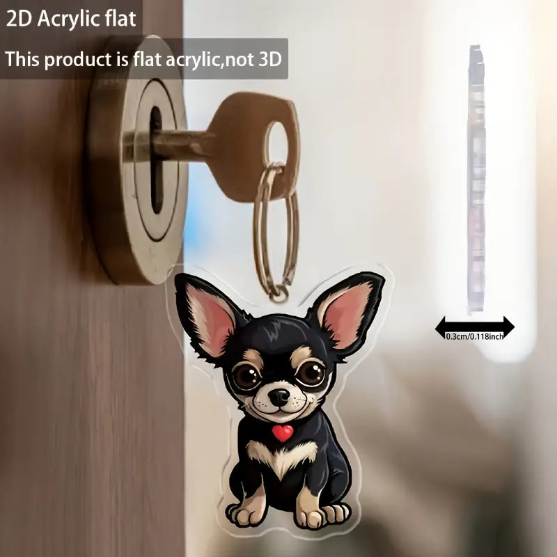 Cute Chihuahua Acrylic Keychain