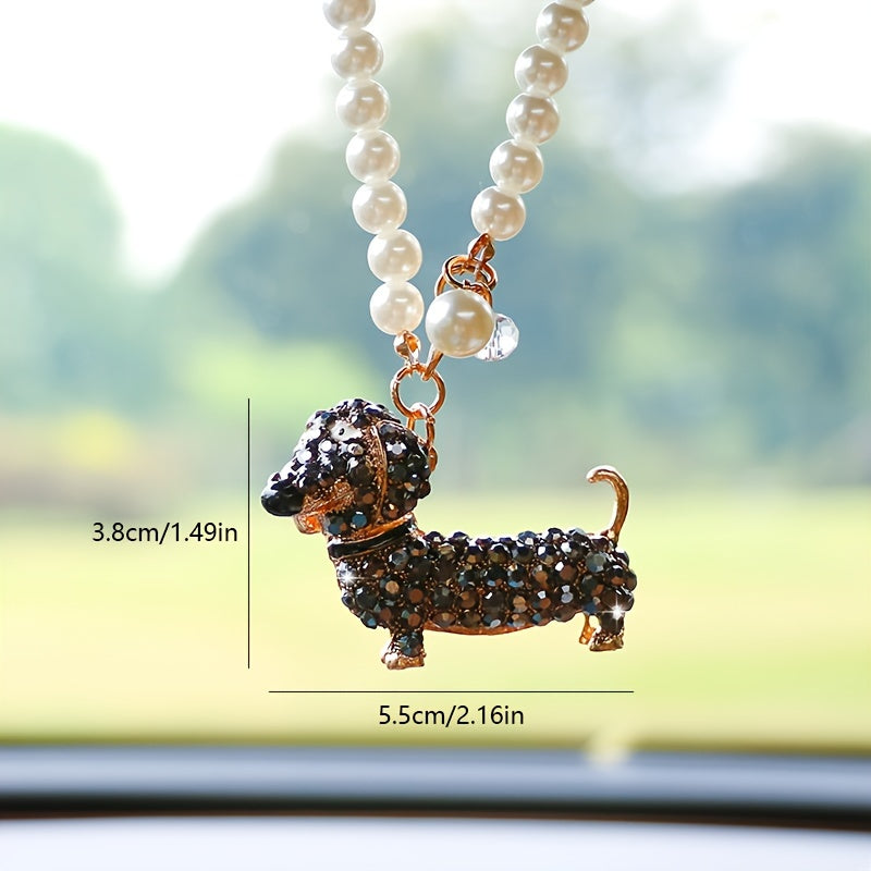 Sparkling Dachshund Car Pendant
