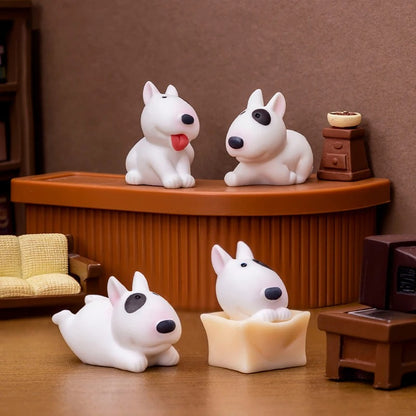 Mini Bull Terrier Dog Figurines