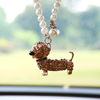 Sparkling Dachshund Car Pendant