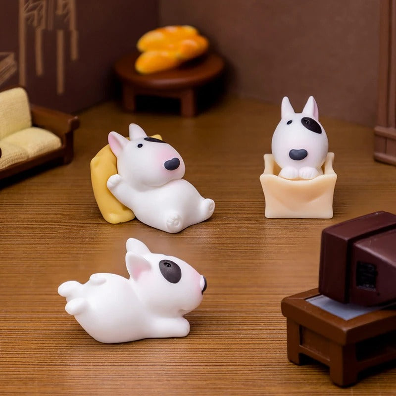 Mini Bull Terrier Dog Figurines