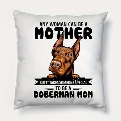 Doberman Mom Super Soft Throw Pillow Cover