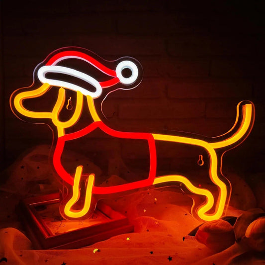 Dachshund Reindeer Neon Sign