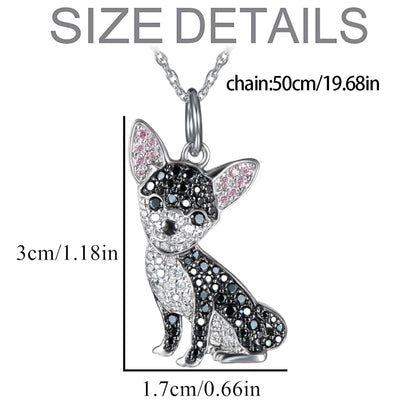 Black Chihuahua Dog Pendant Necklace