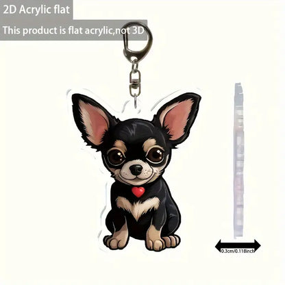 Cute Chihuahua Acrylic Keychain