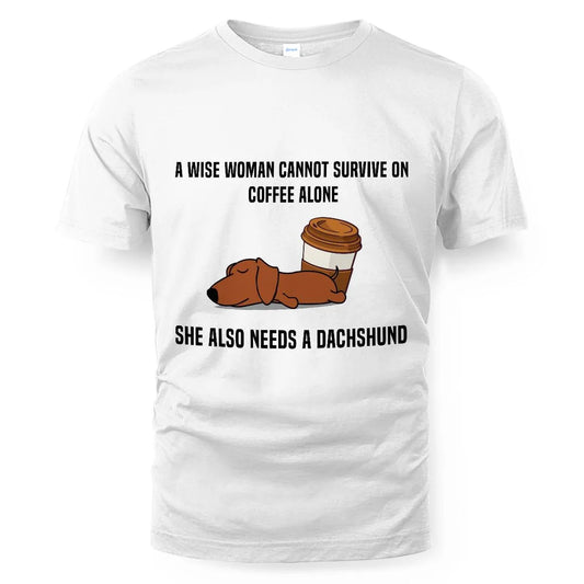 Dachshunds And Coffee Woman Tee