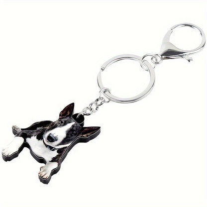 Acrylic Bull Terrier Keychain