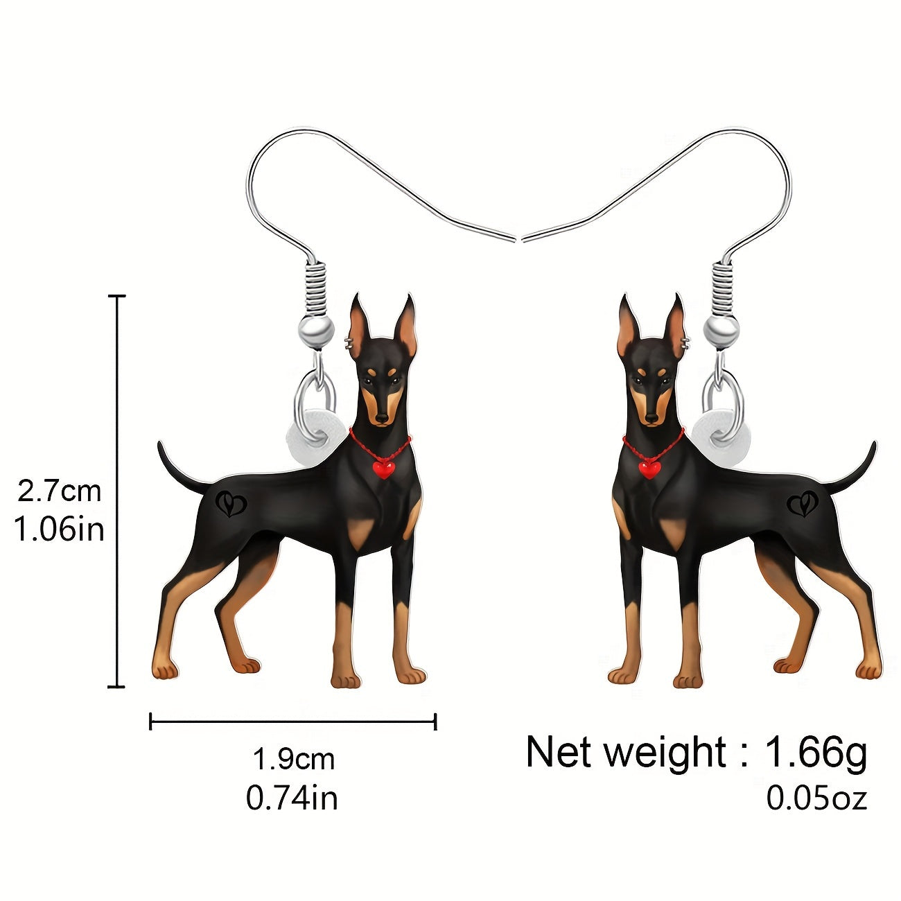 Double-Sided Acrylic Doberman Earrings