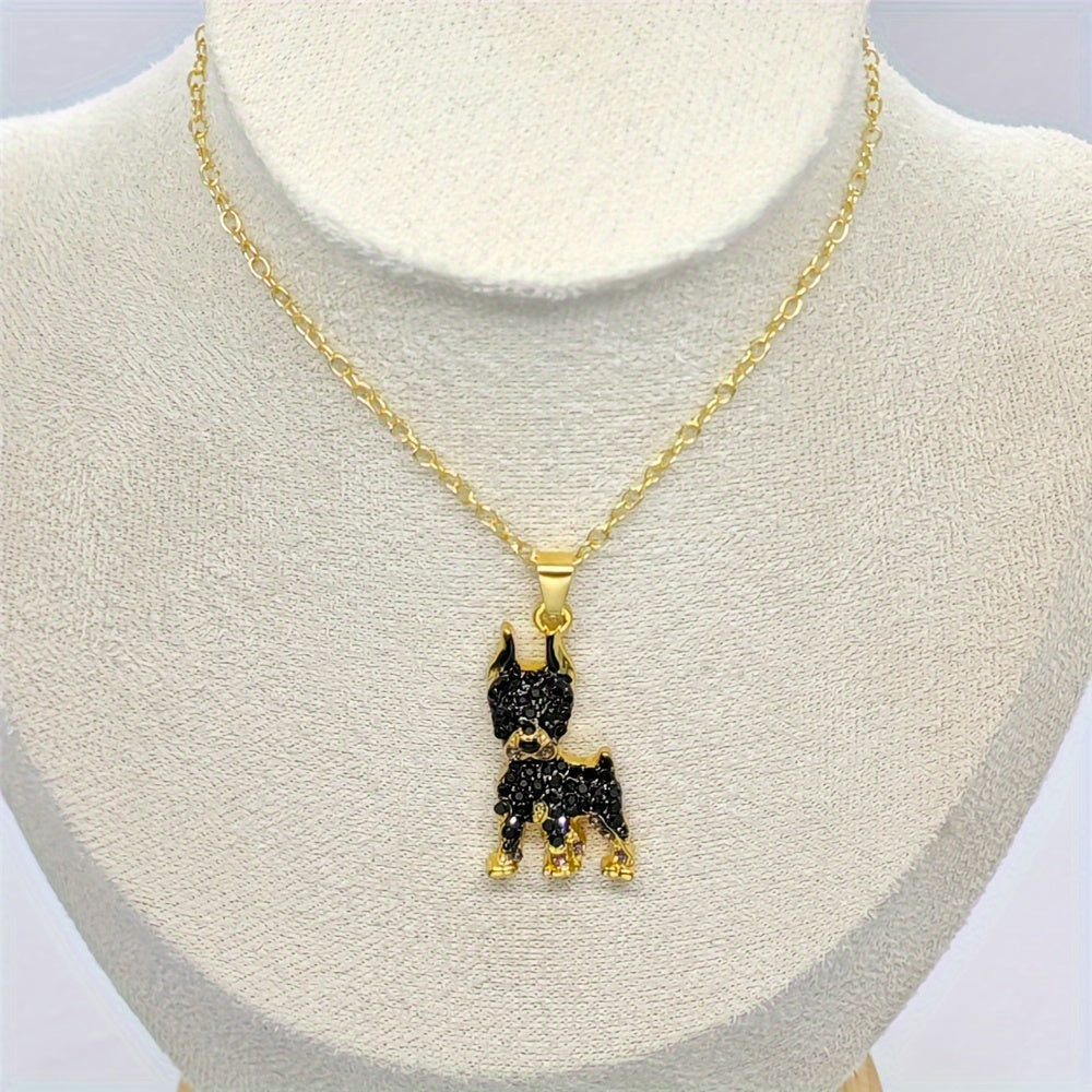 Elegant Doberman Dog Pendant Necklace