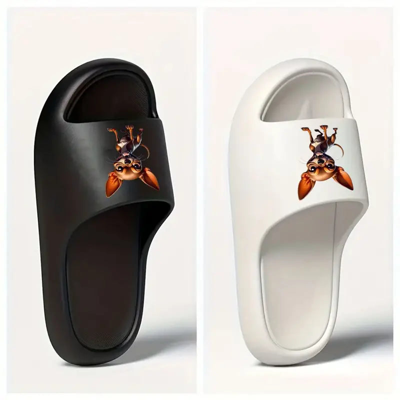 Cartoon Chihuahua Open-Toe Slippers