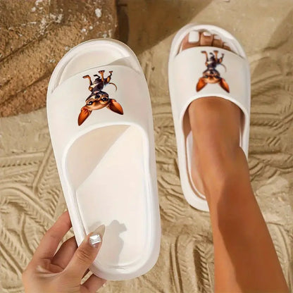Cartoon Chihuahua Open-Toe Slippers