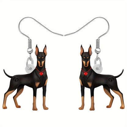 Double-Sided Acrylic Doberman Earrings