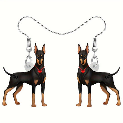 Double-Sided Acrylic Doberman Earrings