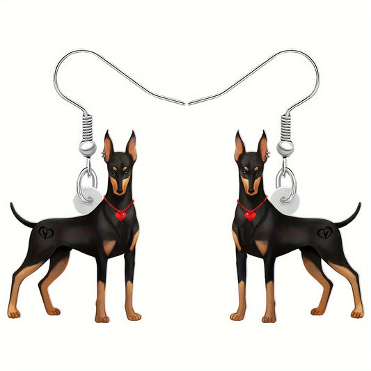 Double-Sided Acrylic Doberman Earrings