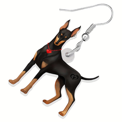 Double-Sided Acrylic Doberman Earrings