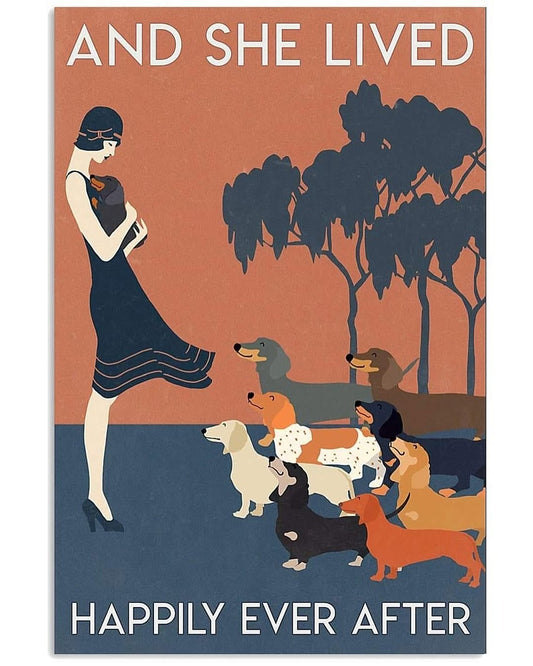 And she lived happily ever after Dachshund wall art
