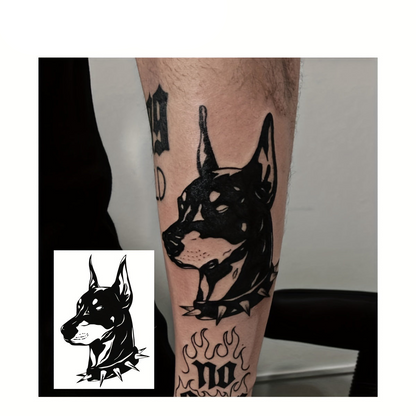 Doberman Pinscher Temporary Tattoo Sticker