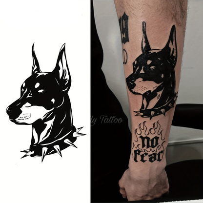 Doberman Pinscher Temporary Tattoo Sticker