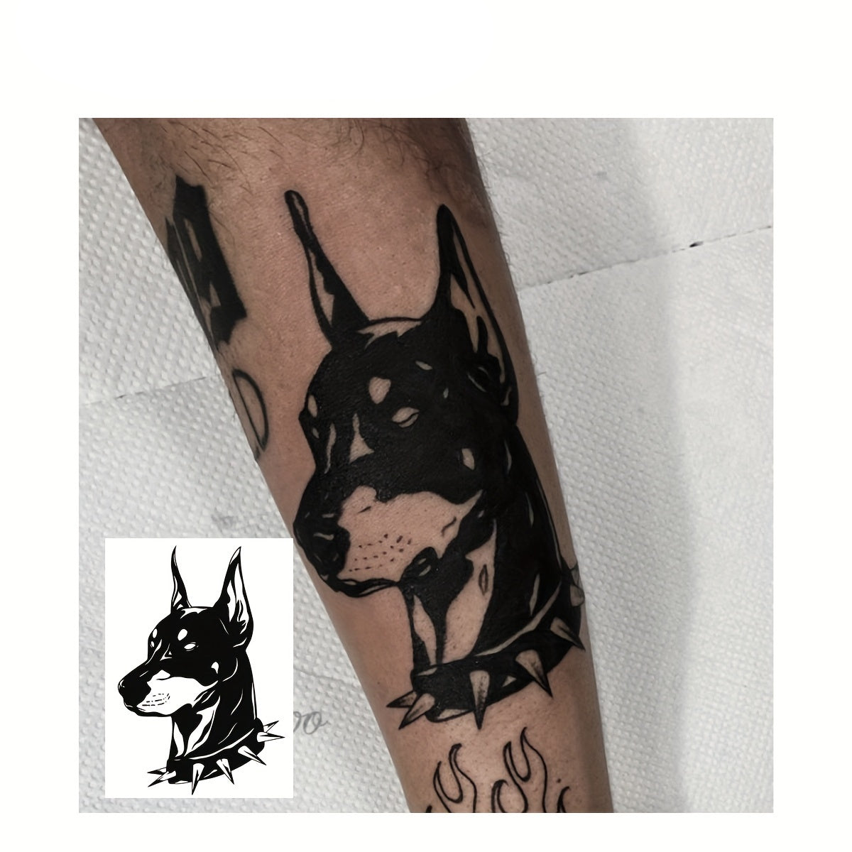 Doberman Pinscher Temporary Tattoo Sticker