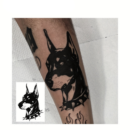 Doberman Pinscher Temporary Tattoo Sticker