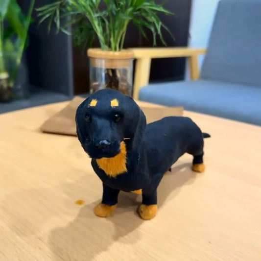 Leather Dachshund Figurines
