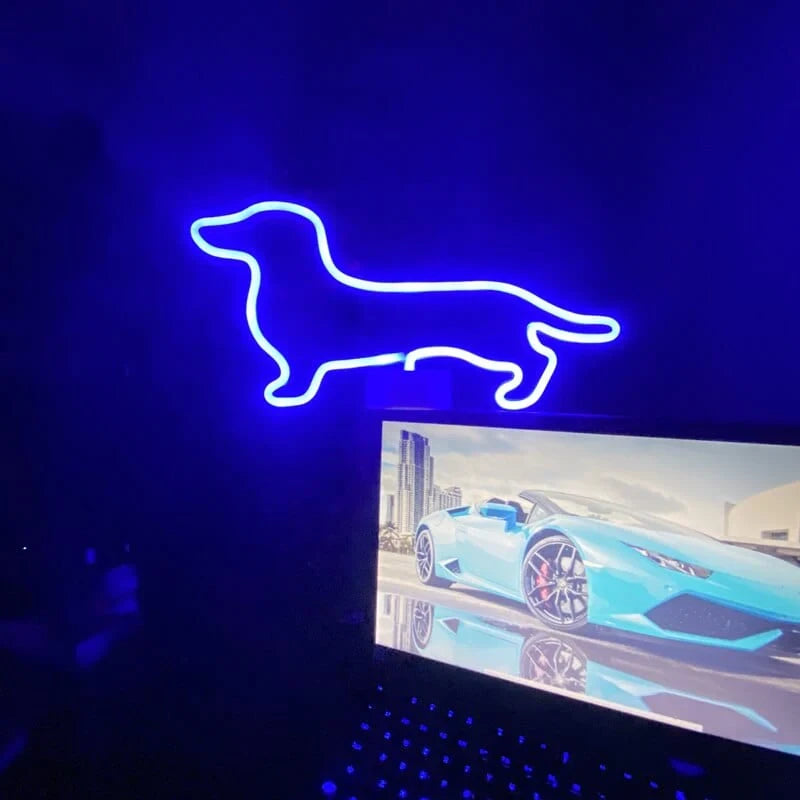 LED Neon Dachshund Lamp