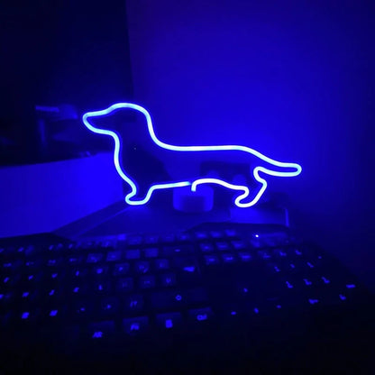 LED Neon Dachshund Lamp