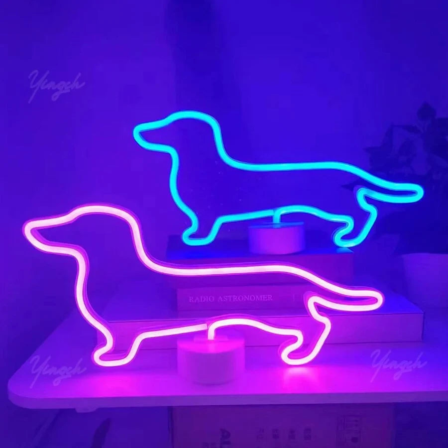 LED Neon Dachshund Lamp