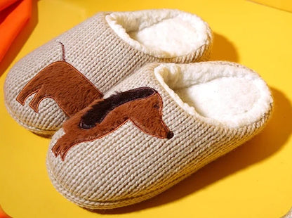 Cozy Dachshund Knit Slippers