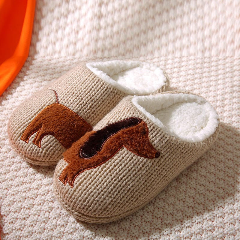 Cozy Dachshund Knit Slippers